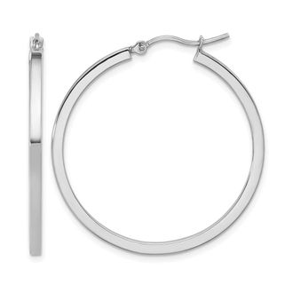 Diamond2Deal 14k Gold 2mm Square Shape Tube Hoop Earrings