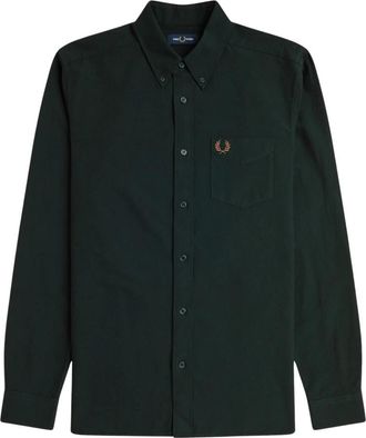 Fred Perry Oxford Button-Up Overhemd - Heren - Casual Overhemden - Groen - M - Katoen - Overhemden