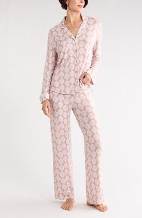 Nordstrom Rack Tranquility Long Sleeve Shirt & Pants Pajamas in Pink A- White Fanning at Nordstrom Rack, Size X-Small