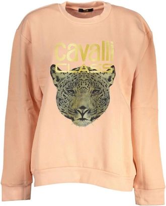 Cavalli Sweatshirts - Dames - Sweatshirts - Roze - XL - Katoen - Hoodies & sweatvesten