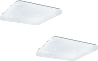Loops 2 PACK Wall Flush Ceiling Light White Shade White With Crystal Effect LED 17.3W