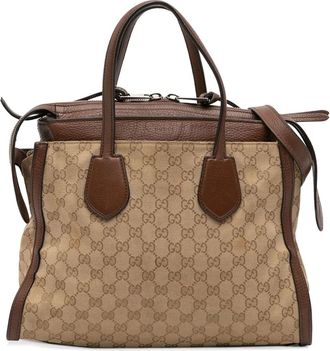 Gucci 2016-2025 GG Ramble gelaagde canvas tas - Bruin