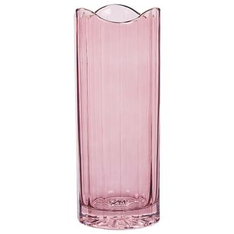 Beliani Florero De Vidrio Rosa Dorado 30 Cm Jarr&oacute;n Sobremesa Moderno Decoraci&oacute;n Perdiki