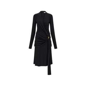 Ferragamo Viscose Dress With Gathered Waist
