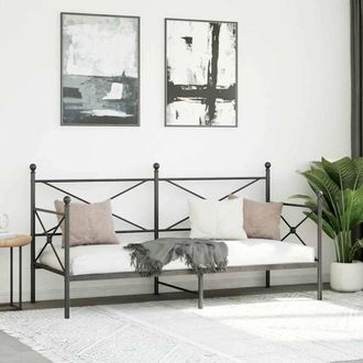 Berkfield Home Durable Day Bed without Mattress Black 80x200 cm Steel