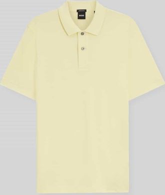 HUGO BOSS Regular Fit Poloshirt aus reiner Baumwolle Modell PALLAS in Hellgelb, Gr&ouml;&szlig;e XXXL