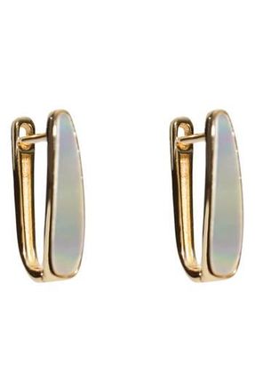 Argento Vivo Mother-of-Pearl Oblong Hoop Earrings in Gold at Nordstrom Rack