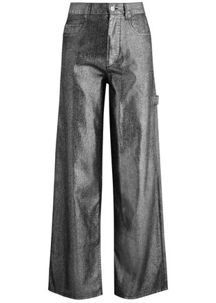Isabel Marant Isabel Marant &eacute;toile Cover Metallic Wide-leg Jeans - Silver - 42 (UK14 / L)