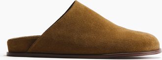 H&M Mules aus Veloursleder mit Fussbett - Beige