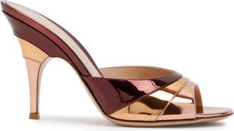 Gianvito Rossi Marea 95 Metallic Leather Mules - Brown - 39 (IT39 / UK6)