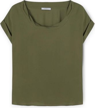 Motivi Blouse met gedraaide rand - Dames - Blouses - Groen - XS - Overhemden