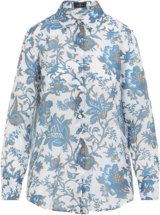 Etro Camicia stampa fiori - Dames - Overhemden - Veelkleurig - XS - Denim - Overhemden