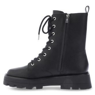 DKNY Dames Sejal Leren Veterschoenen Enkellaarsjes (Zwart)
