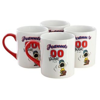 Peanuts Best in Sports Varsity 4 Piece 19 Ounce Stoneware Mug Set and in White at Nordstrom
