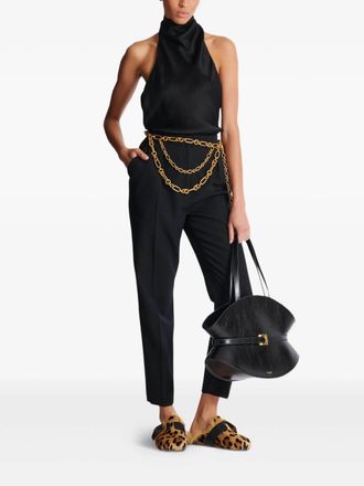 Balmain Rugloze Crepe Satijnen Top