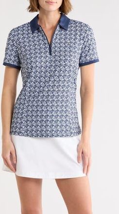 Original Penguin Geometric Print Golf Knit Polo in Black Iris at Nordstrom Rack, Size X-Large