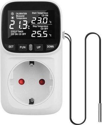 OEM Controlador Digital De Temperatura - Enchufe De 230 V - Con Sonda - Termostato Digital - Enchufe - Controlador De Temperatura Con Modos De Calefacci&oacute;n