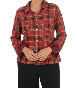Habitat Plaid Mixed Pocket Shirt In Scarlet