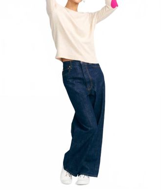 JUMPER 1234 Heart Patch Crewneck Top In Oat
