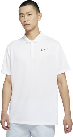 Nike Mens Nike Dri-FIT Victory Solid Color Logo Printing Quick Dry Breathable Short Sleeve Polo Shirt White DH0823-100