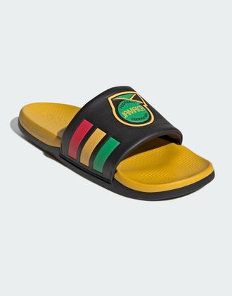 adidas adidas Performance - Adilette Comfort 2.0 Jamaica - Sliders nero core/rubino puro