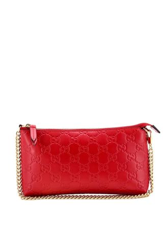 Gucci Chain Wristlet Wallet Guccissima Leather clutch bag - Rood