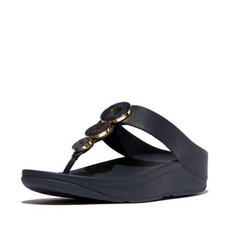 FitFlop Womens Fino Resin Toe Post Sandal In Midnight Navy