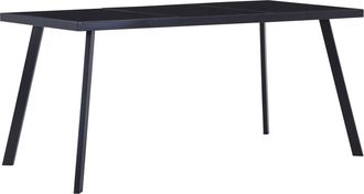 vidaXL Vidaxl - Mesa De Comedor De Vidrio Templado Negro 180x90x75 Cm