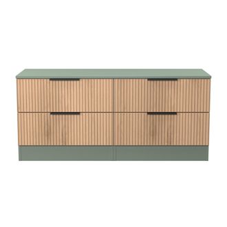Welcome Furniture Alaska Ready Assembled 4 Drawer Bed Box in Slat Effect & Reed Green - Welcome Furniture | TJ Hughes