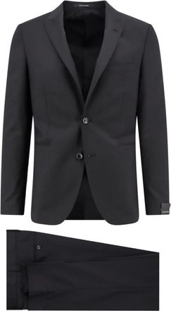 Tagliatore Single-breasted Blazer & Trousers - male - Tagliatore - Single Breasted Suits - Black - 3XL - Suits