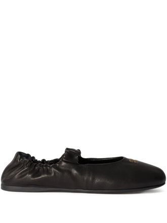 Miu Miu elasticated-detail ballet flats - Black