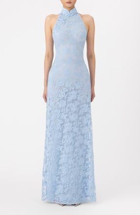 Sau Lee Gillian Lace Sleeveless Gown in Sky Blue at Nordstrom, Size 14