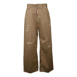 Dsquared2 Wide Trousers, female, Brown, Size: 2XS Pantalone