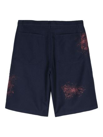Comme Des Gar&ccedil;ons Paint Splatter-Detail Shorts - Navy