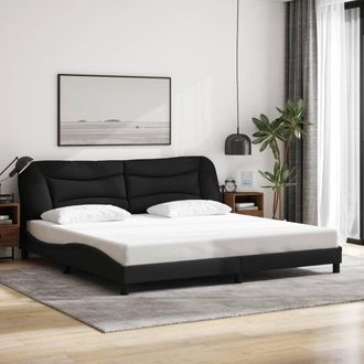 vidaXL Cama Sin Colch&oacute;n Tela Negro 200x200 Cm Vidaxl