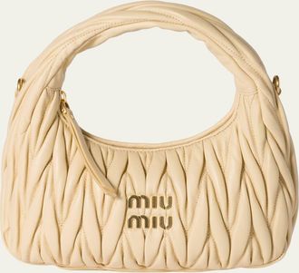 Miu Miu Matelasse Quilted Top Handle Hobo Bag
