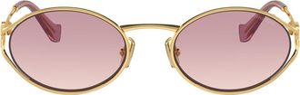 Miu Miu Miu Miu Logo Sunglasses, Woman, Pink Beg Shaded Lenses