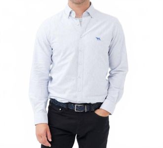 Rodd & Gunn Mens Oxford Stripe Long Sleeve Shirt In Royal