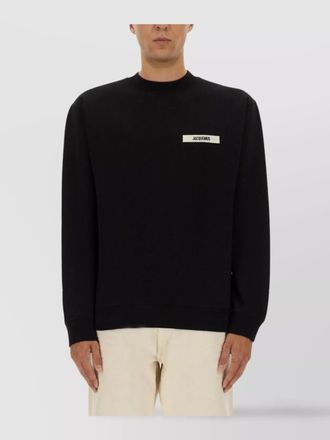 Jacquemus cotton logo-patch crewneck sweatshirt