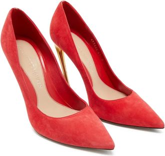 Alexander McQueen Pumps a punta in pelle scamosciata - Rosso