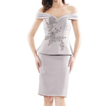 Colors Dress Satin Cocktail Dress In Beige