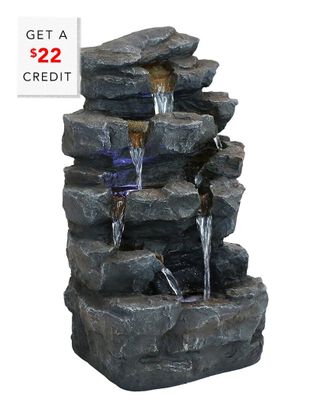Sunnydaze SunnyDaze Grotto Falls Water Fountain With Led Lights with $22 Credit