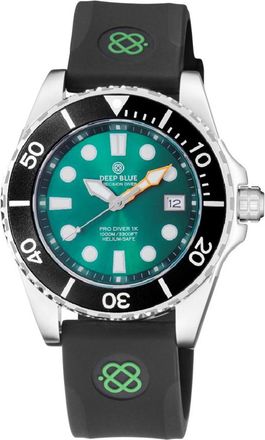 Deep Blue Pro Diver 1K All Purpose Diver Automatic Green Dial Mens Watch APSD1KGRNLOGOSTRP