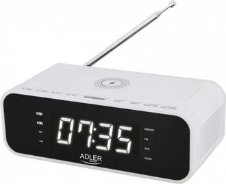 Adler Europe Ad 1192w Reloj Despertador Digital Blanco Con Cargador Inal&aacute;mbrico