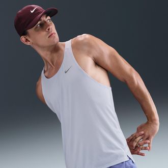 Nike Mens Fast Dri-FIT Running Singlet in Grey | FN4229-057