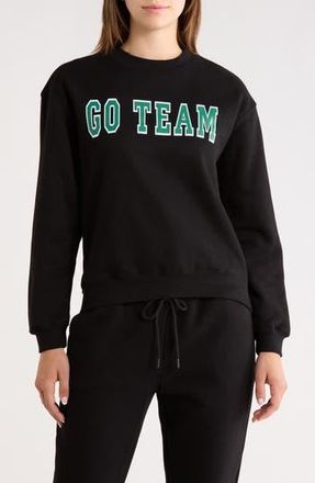 90 Degree by Reflex Varsity Vault Fleece Graphic Sweatshirt in Black at Nordstrom Rack, Size X-Large