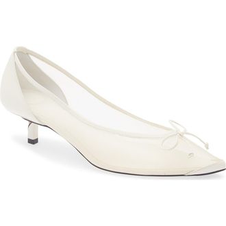 Jacquemus Les Escarpins Tourni Pointed Toe Pump in White at Nordstrom, Size 10Us