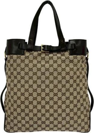 Gucci Pre-owned Tote Bag - Dames - Vintage Shopper - Bruin - ONE Size - Leer - Vintage