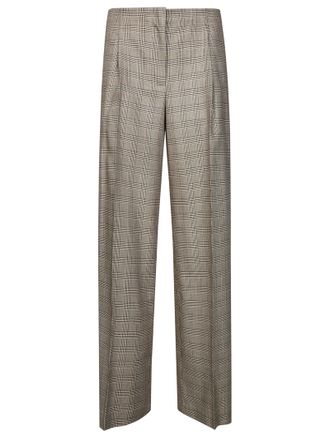 8pm Mary-A Low-Rise Wide-Leg Check Trousers