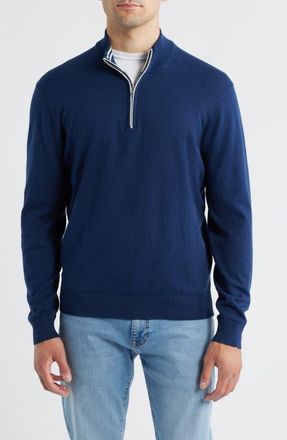 Johnnie-O Desmond Half Zip Sweater in Midnight at Nordstrom, Size Xx-Large